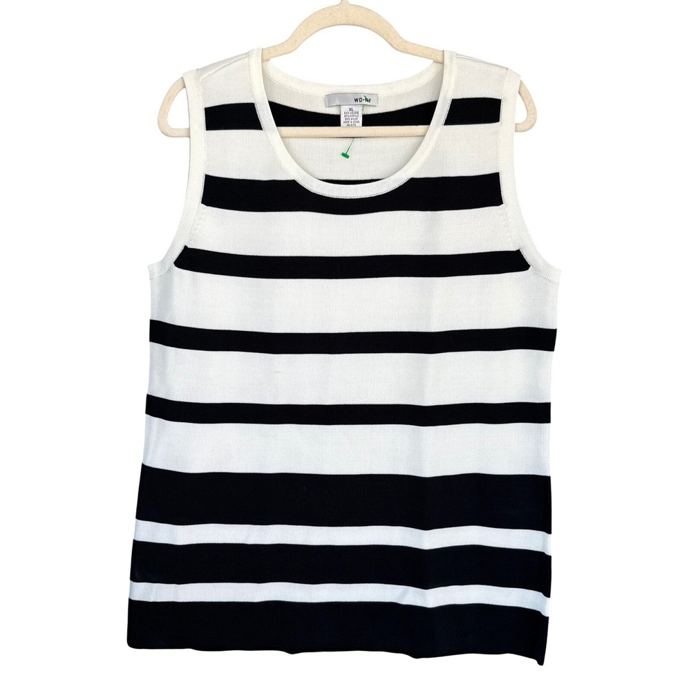 T5 WD NY Striped Knit Tank Top‎ Sleeveless Casual Layering XL